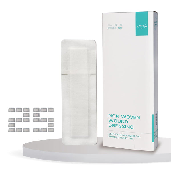 QICHUANG 4X14 Inches Extra Large Sterile Adhesive Island Wound Dressing Bandages - Non