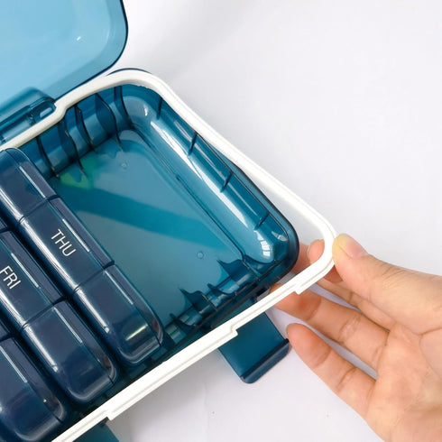 wowotaoo 7 3 Day Weekly Pill Organizer - Times a Day, Waterproof Travel Pill Box for Vitamins & Fish Oil