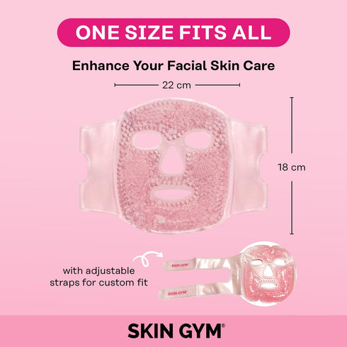 SKIN GYM Cryo Chill Ice Face Mask with Ice Beads - Ice Mask For Face with Custom Straps for Advanced Cold Therapy, Face Ice Pack for Dark Circles & Face Depuffer, Facial Care Spa Gifts for Women