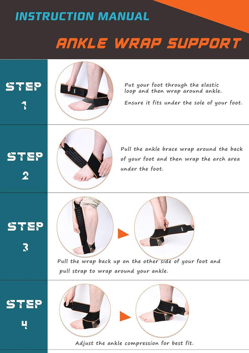 Adjustable Ankle Brace for Women and Men - Ankle Support for Sprain, Plantar Fasciitis, Achilles Tendon, Compression