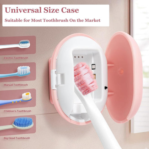 Portable Rechargeable Toothbrush Cleaner Case, Toothbrush Cover Case for Home and Travel Sterilizing Compatible