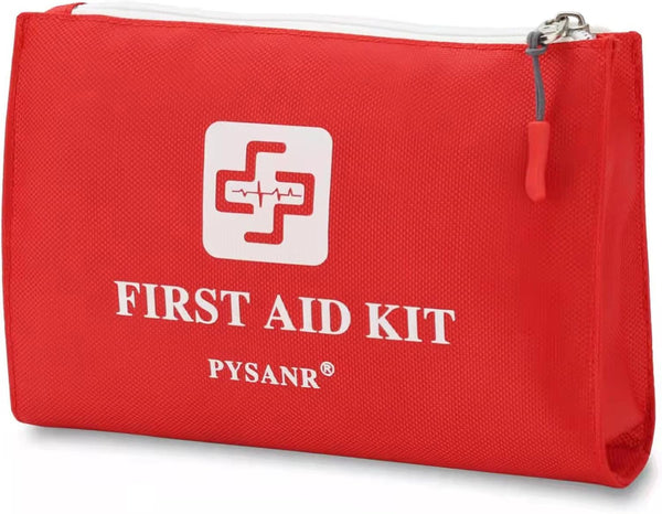 Small First Aid Kit, 150 Piece with Foil Blanket, Scissors, Emergency Bag for Home, Travel