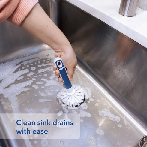 Unger Sink & Dish Scrub Brush - Kitchen Scrub Brush, Non-Scratch Bristles for Glassware, Pots, Pans, and Drains