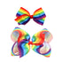 Rainbow Hair Bow with Clip, Grosgrain Ribbons Hair Clips for Girls, JB35 (2 Pcs-Set B)