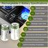 Hixon 1.5V 3600mWh 2 1500 2-in-1 2-Pack USB Rechargeable Lithium Batteries C Size, Rechargeable C Battery, Charges