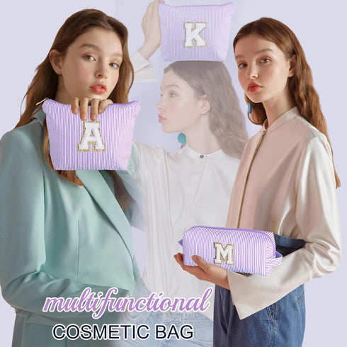 Gifts for Women, Makeup Bag Make Up Bag Pouch Cosmetics Organizer Bag Cute Makeup Bag Skincare Bag Personalized Daughter Best Friend Birthday Gifts Valentine's Day Gifts Wedding Gifts Purple N