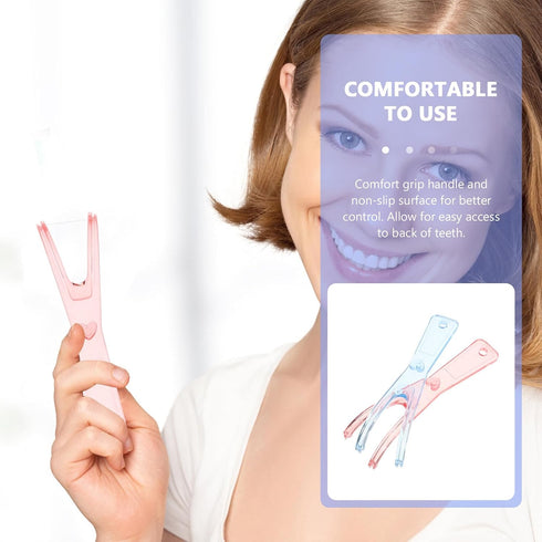 2pcs Dental Floss Holder, Reusable Flosser Handle Holder, Replacement Floss Pick Holder for Tooth Decay and Gum Care.