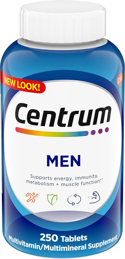 Centrum Multivitamin for Men, Multivitamin/Multimineral Supplement with Vitamin D3, 250 Count