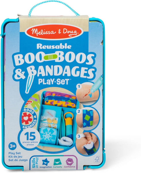 Set 3+ Melissa & Doug Boo-Boos & Bandages Reusable First Aid Pretend Play for Ages - FSC Certified