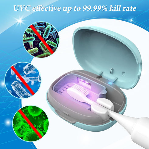 YourMate Rechargerable Toothbrush Sanitizer Case Travel Toothbrush Covers Case with Holder for Houshold and Traveling