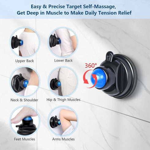 Mountable Massage Ball, 3 in 1 Muscle Recovery Massager for Pain Relief, Myofascial Release, Ideal Gifts for Loved Ones
