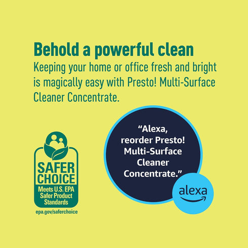 Amazon Brand - Presto! Multi-Surface Cleaner Concentrate, 2X Formula, Lemon Scent, 32 fl oz, Pack of 2