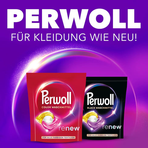 Perwoll (19 All-In-1 Renew Caps Color & Fiber Detergent Washes) | Gently Cleaning | Detergent | Caps for Refreshing