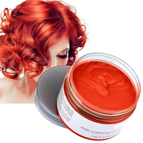 Kids Temporary Hair Color Wax - Natural Hair Strong Style Gel for Party, Cosplay, Masquerade (Red)