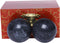 BRABUD 1.4'' Chinese Exercise Baoding Balls - Dark Grey Marble Health Stress Relief with No Chimes BS021