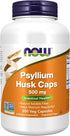 NOW Foods Psyllium Husk Caps, 500 mg, Non-GMO, Natural Soluble Fiber, 200 Veg Capsules