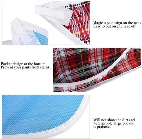 Waterproof Adult Bibs with Crumb Catcher - Reusable Dining Protector