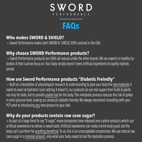 SWORD Performance Electrolyte Powder, Carbohydrate Energy Drink Mix, 30 Servings, Gluten-Free