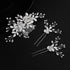 Sliver Flower Hair Comb with 2 Clear Crystal Hair Pins and Sticks, Wedding & Bridal Hair Accessories for Bridesmaids.