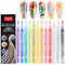 12Pcs Nail Art Graffiti Pen Set, Waterproof Drawing Marker Pens for Nails, Neon Enamels for DIY Abstract Lines