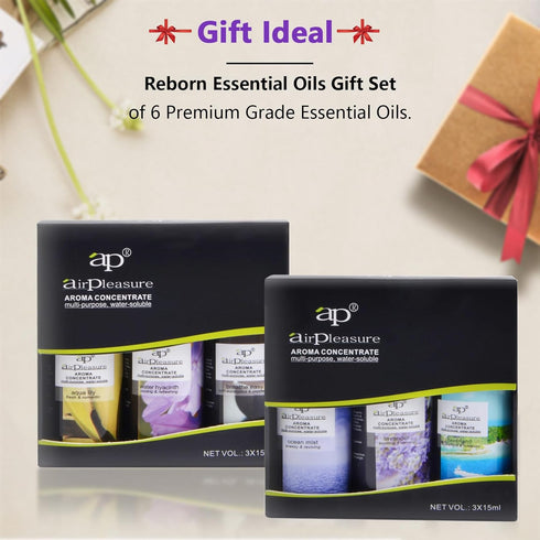 Essential Oils Reborn Aroma Oils Gift Set for Aromatherapy Diffuser, 6 Bottles, 15 ML