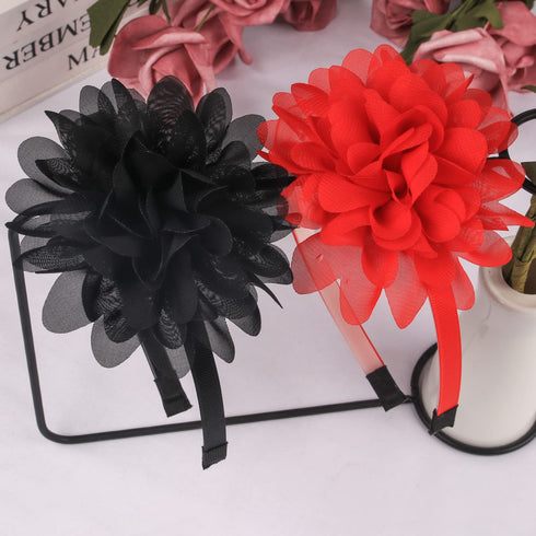 XIMA Headbands for Girls, Chiffon Flower Hairbands with Teeth, Pack of 15 Hair Accessories for Kids