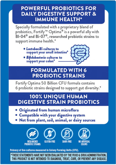 Nature's Way Fortify Optima Daily Probiotic, 30 Vegan Capsules for Digestive & Immune Health