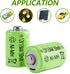 JINTION 1/3 Rechargeable AAA 150mAh Button Top NiMH Battery, 12 Pack for Solar Lights
