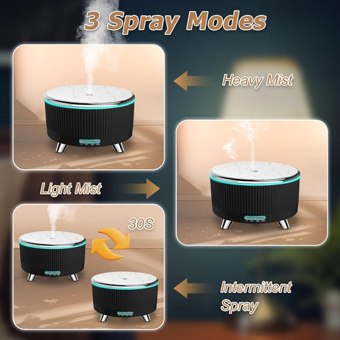 vinfucher 500ml,Diffusers 7 3 Essential Oil Diffuser for Large Room for Home with R/C,Aromatherapy Diffuser Waterless