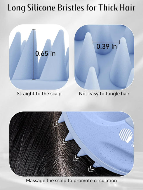 HEETA Scalp Massager Hair Growth - Soft Silicone Bristles to Remove Dandruff, Shampoo Brush for Hair Care