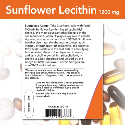 Sunflower Lecithin 1200 mg - 200 Softgels, Soy-Free, Non-GMO