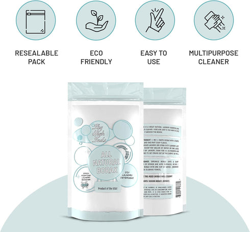 10 Pounds Natural Borax, All-Purpose Cleaner & Laundry Booster in Resealable Recyclable Bag