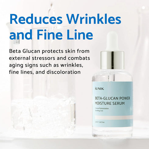 IUNIK Beta-Glucan Power Deep Moisture Vegan Serum for Dry Mature Sensitive Skin - Korean Skincare