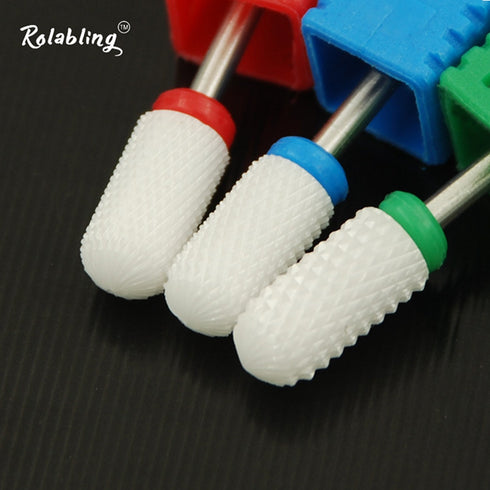 Round Head Ceramic Nail Drill Bit for Electric Nail Drill, Green Coarse