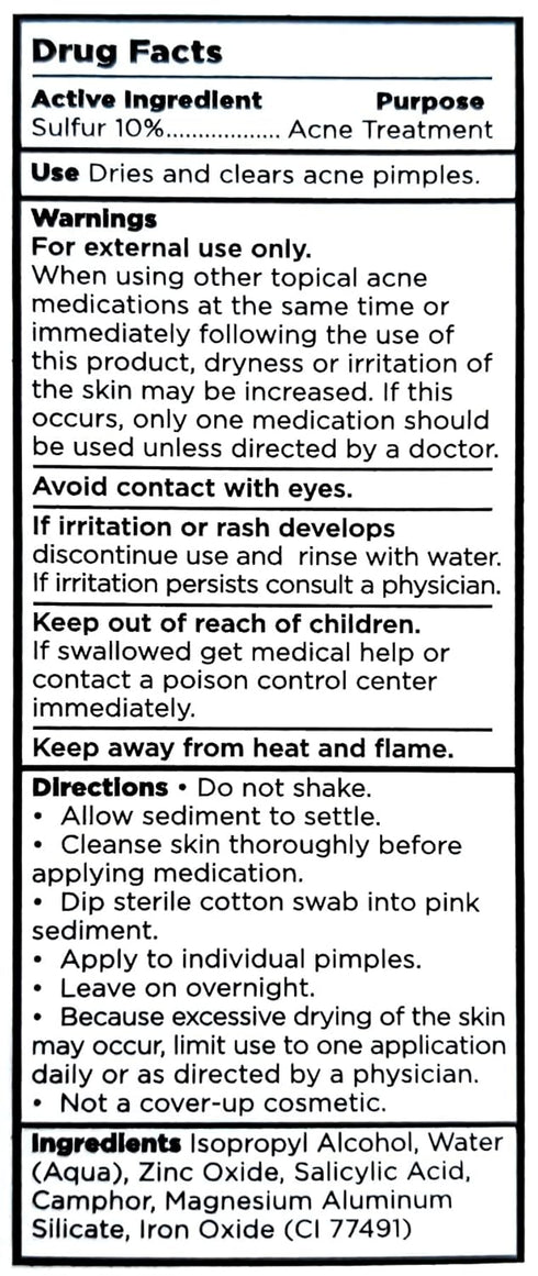 Jolie Anti-Blemish Drying Lotion with 10% Sulfur - Overnight Spot Treatment for Acne