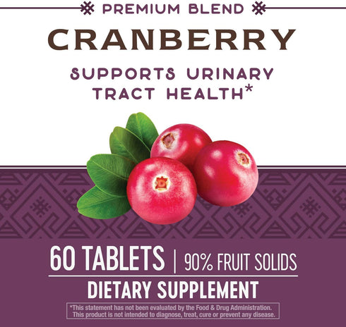 Nature's Way Premium Blend Cranberry, Urinary Tract Health Support* Supplement with Vitamin C, 60 Tablets