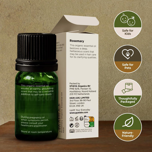 Gya Labs USDA Certified Organic Rosemary Essential Oil, 100% Pure Natural Oil for Hair, Skin & Diffuser