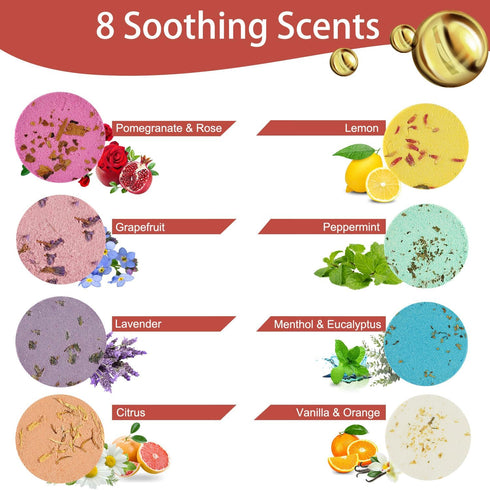 Shower Steamers Aromatherapy Shower Bombs with Eucalyptus for Self Care Relaxation Gifts for Women and Men
