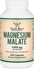 Magnesium Malate Capsules (420 Count) - 1,500mg Per Serving, Third Party Tested, Vegan Friendly, Gluten Free