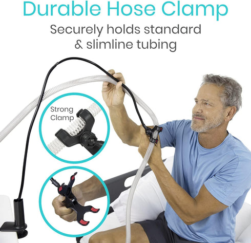 Vive CPAP Hose Holder for Bed - Adjustable Clamp Stand for CPAP Tubing, Prevents Tube Leakage and Tangle