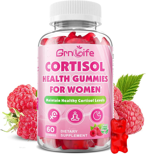 Cortisol Gummies for Women, Cortisol Supplements Gummies with Magnesium Ashwagandha Rhodiola Rosea