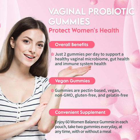 Gummies Gummies 60 Gummies Airboy Vaginal Probiotic for Women, Pineapple for Women Balanced PH, Yeast Balance & Flora
