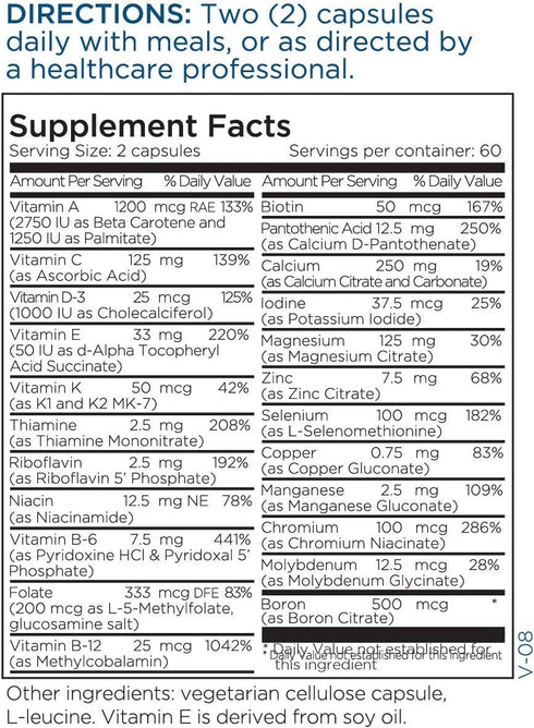 Metabolic Maintenance Basic Maintenance Plus D-3 Without Iron - Twice Daily Multivitamin, Methylfolate + Methyl B12