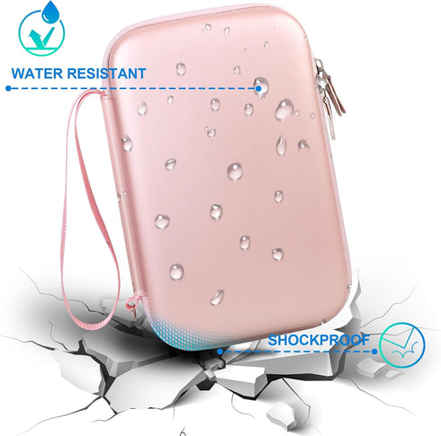 BOVKE Glucose Monitor Case, Diabetic Supply Travel Bag for Glucose Meter, Blood Sugar Test Strips, Lancets, Rosegold