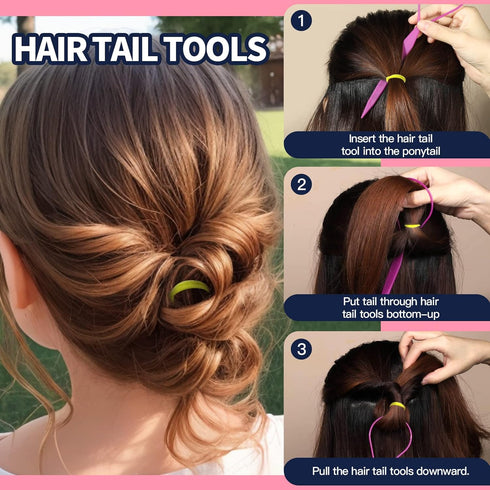YGDZ Elastic Hair Bands - 1500pcs Hair Rubber Bands, 120pcs Baby Hair Ties - Colorful Small Hair Tie Set with Tools