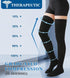 MGANG Medical Compression Stockings 20-30 mmHg for Women & Men, Thigh High Graduated Support Socks, Black, Pair