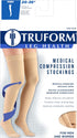 Truform 20-30 mmHg Compression Stockings, Thigh High, Dot Top, Closed Toe, Beige, Large