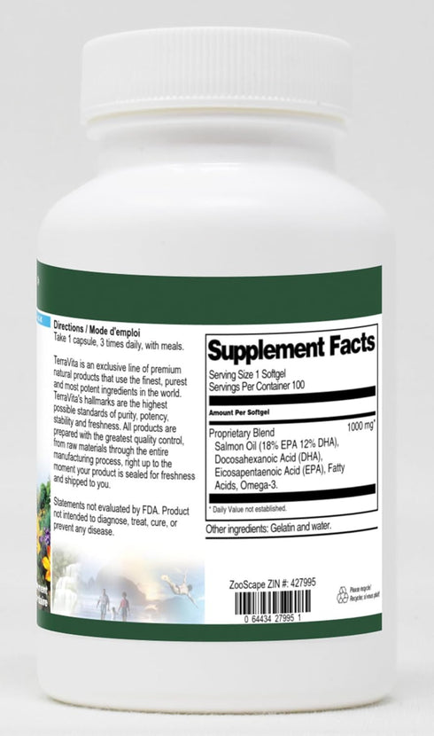 Terravita (18:12) 1000 (100 427995) Salmon Oil - mg softgels, ZIN: