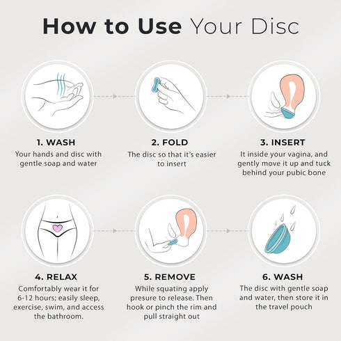 Set 2 (2 Reusable Menstrual Disc - of Soft Period Discs for Women - Flexible, Leak-Proof, Medical-Grade Silicone