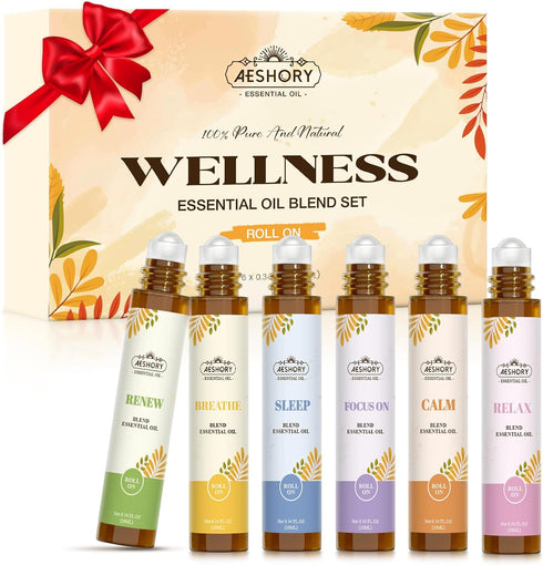Essential Oils Roll On Set,Gifts for Mom & Wife (Calm, Relax, Breathe,